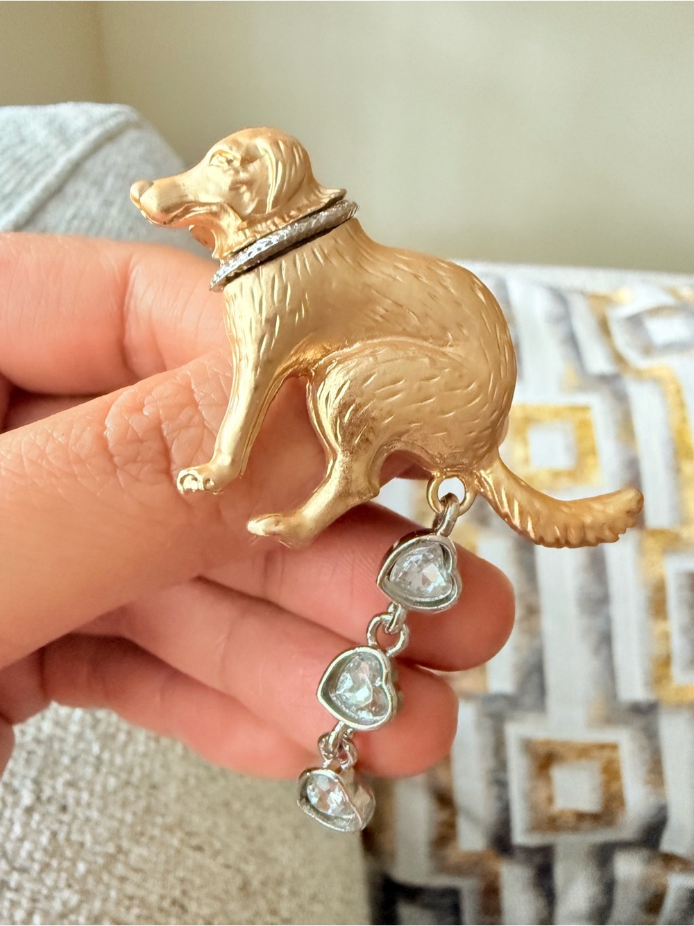 Gold Dog Pendant Charm Necklace - Unbranded - Picture 3 of 4
